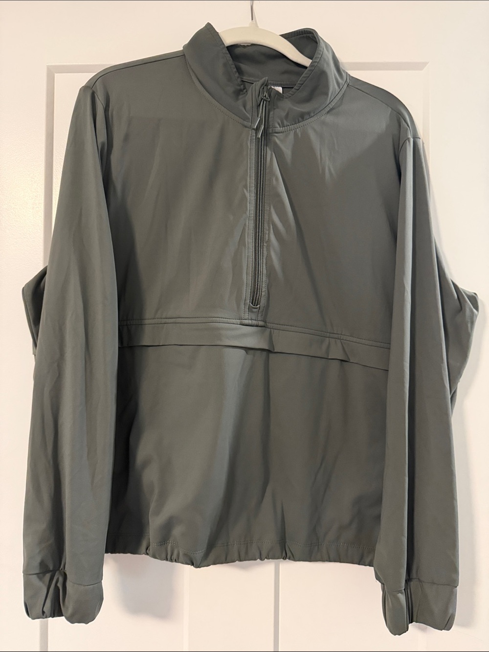 Women's Lightweight Half-Zip Pullover Jacket - Olive Green